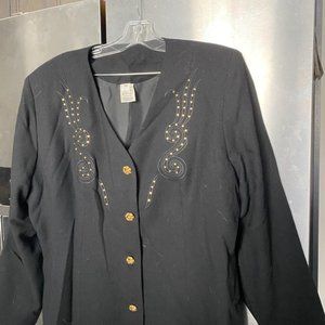 100% WOOL LADY AZZURRA  JACKET   SIZE 18.